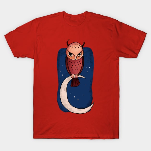 Owl on the Moon T-Shirt by asitha